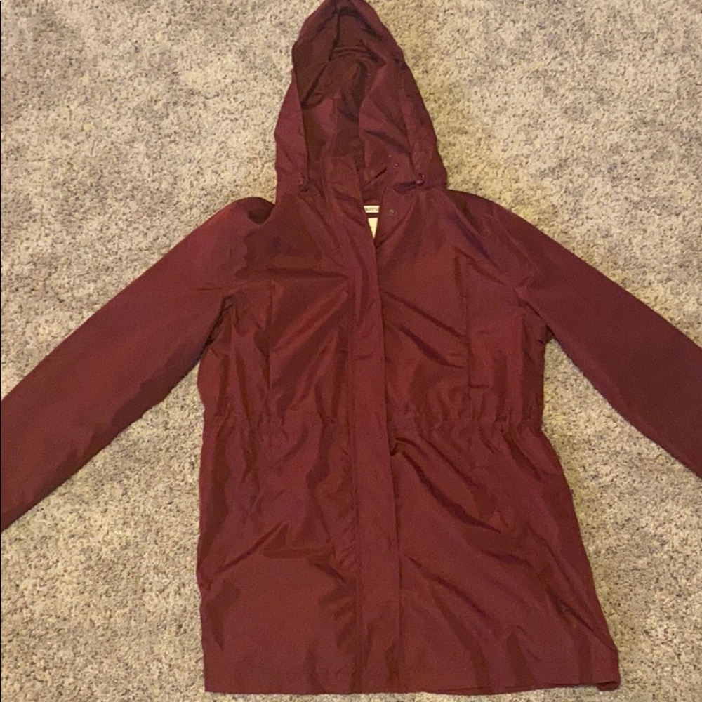 Zip and Button hooded rain coat